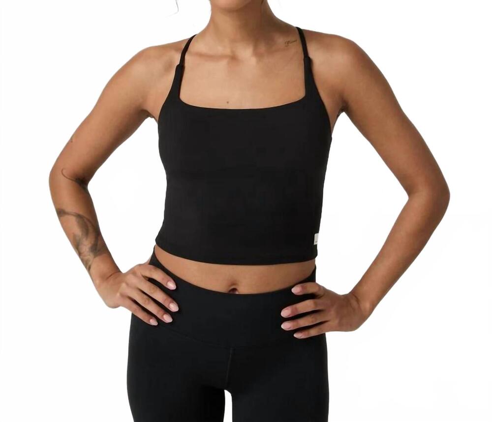 NEW VUORI all the feels strappy back tank top in black